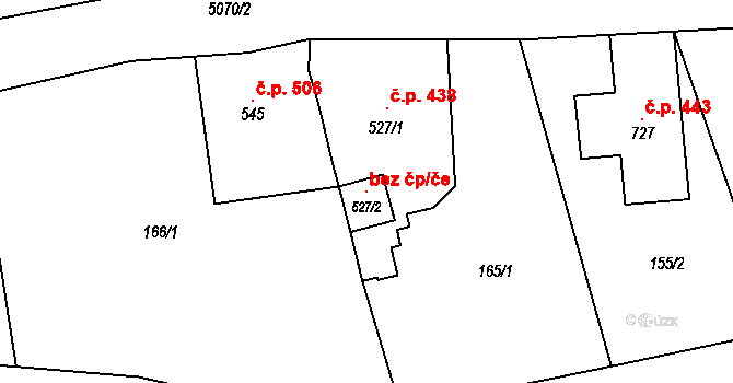 Kryry 106878204 na parcele st. 527/2 v KÚ Kryry, Katastrální mapa