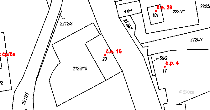 Písařova Vesce 15, Lesná na parcele st. 29 v KÚ Písařova Vesce, Katastrální mapa