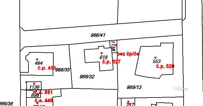 Bohosudov 627, Krupka na parcele st. 918 v KÚ Bohosudov, Katastrální mapa