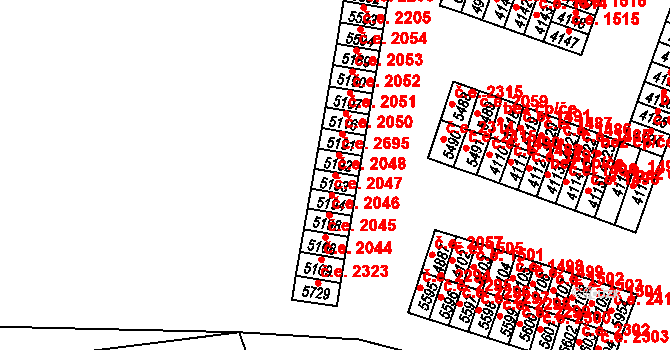 Cheb 2048 na parcele st. 5193 v KÚ Cheb, Katastrální mapa