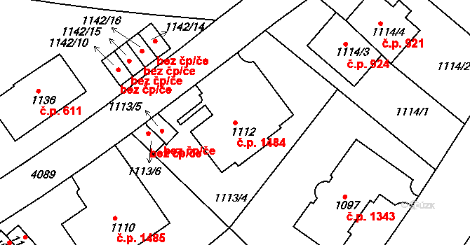 Dejvice 1484, Praha na parcele st. 1112 v KÚ Dejvice, Katastrální mapa