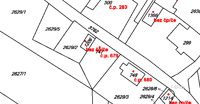 Hranice 679 na parcele st. 747 v KÚ Hranice u Aše, Katastrální mapa