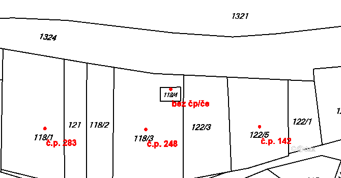 Třinec 40232204 na parcele st. 118/4 v KÚ Dolní Líštná, Katastrální mapa