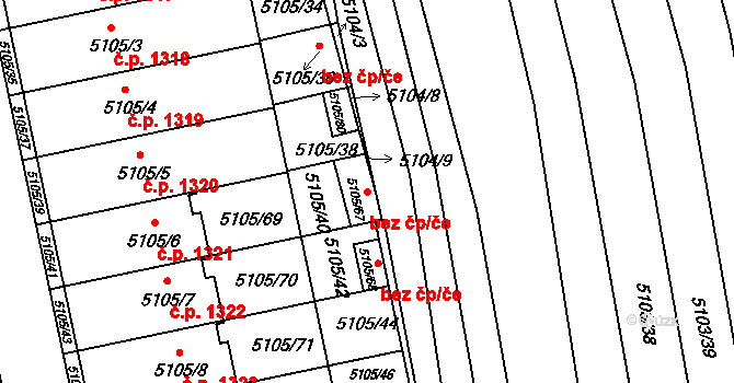 Bzenec 41638204 na parcele st. 5105/67 v KÚ Bzenec, Katastrální mapa