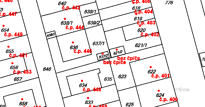 Brno 42917204 na parcele st. 637/2 v KÚ Ponava, Katastrální mapa