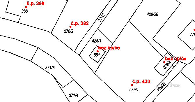 Hejnice 44265204 na parcele st. 881 v KÚ Hejnice, Katastrální mapa