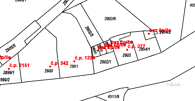 Litoměřice 47604204 na parcele st. 2902/2 v KÚ Litoměřice, Katastrální mapa