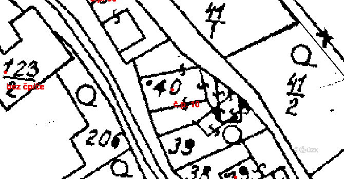 Rohle 10 na parcele st. 2118 v KÚ Rohle, Katastrální mapa