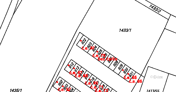 Brtnice 78 na parcele st. 923 v KÚ Brtnice, Katastrální mapa