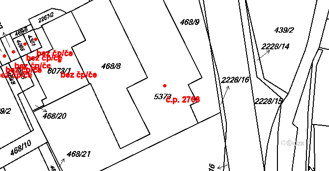 Šumperk 2768 na parcele st. 5373 v KÚ Šumperk, Katastrální mapa
