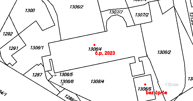 Chodov 2023, Praha na parcele st. 1306/4 v KÚ Chodov, Katastrální mapa