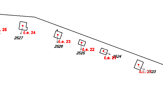 Úšovice 22, Mariánské Lázně na parcele st. 2525 v KÚ Úšovice, Katastrální mapa