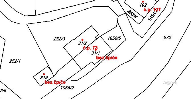 Ústí nad Orlicí 39420205 na parcele st. 31/1 v KÚ Knapovec, Katastrální mapa