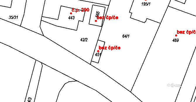 Čimelice 46206205 na parcele st. 451 v KÚ Čimelice, Katastrální mapa