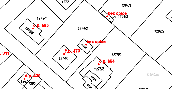 Liberec 91468205 na parcele st. 1274/3 v KÚ Růžodol I, Katastrální mapa