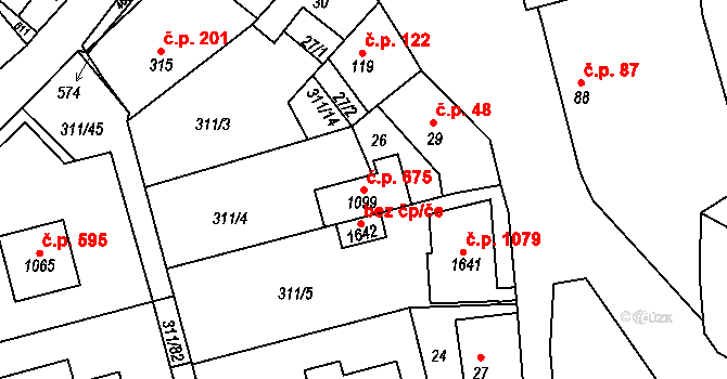 Horoměřice 675 na parcele st. 1099 v KÚ Horoměřice, Katastrální mapa