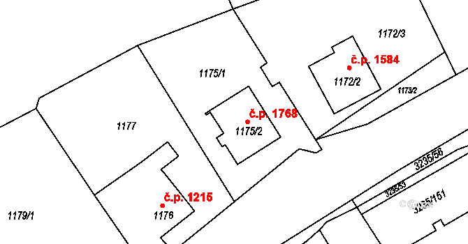 Tachov 1768 na parcele st. 1175/2 v KÚ Tachov, Katastrální mapa