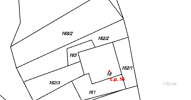 Jelcovy Lhotky 10, Pelhřimov na parcele st. 18 v KÚ Jelcovy Lhotky, Katastrální mapa