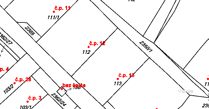 Lipovka 13, Deštná na parcele st. 113 v KÚ Lipovka, Katastrální mapa