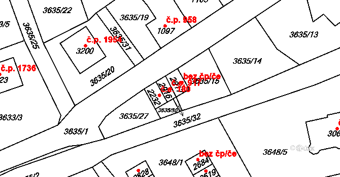 Kraslice 917 na parcele st. 2916 v KÚ Kraslice, Katastrální mapa