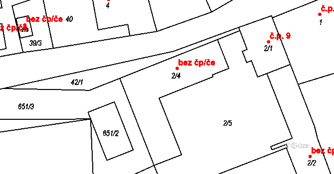 Lhota 42876206 na parcele st. 2/4 v KÚ Lhota u Kamenných Žehrovic, Katastrální mapa