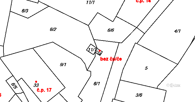 Pelhřimov 45225206 na parcele st. 11/2 v KÚ Benátky u Houserovky, Katastrální mapa