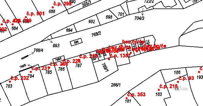 Brno 45578206 na parcele st. 789/2 v KÚ Bystrc, Katastrální mapa
