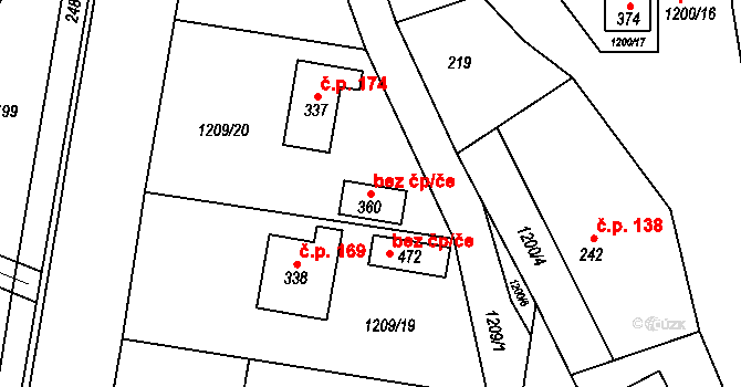 Leskovec 45642206 na parcele st. 360 v KÚ Leskovec, Katastrální mapa