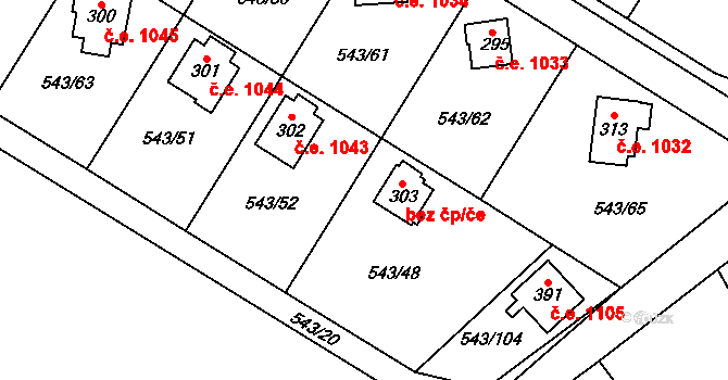 Ruprechtov 45862206 na parcele st. 303 v KÚ Ruprechtov, Katastrální mapa