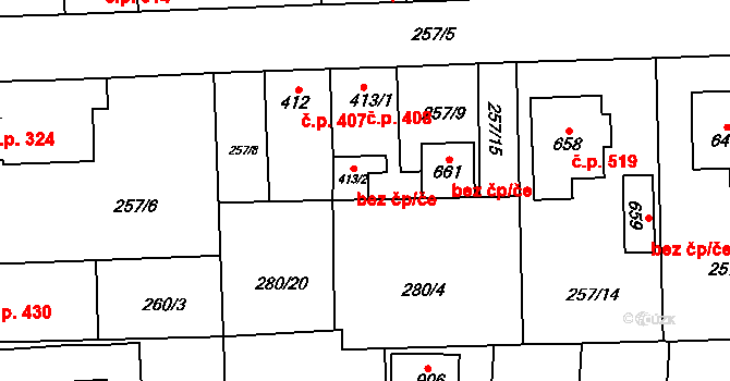 Horní Jelení 46695206 na parcele st. 413/2 v KÚ Horní Jelení, Katastrální mapa