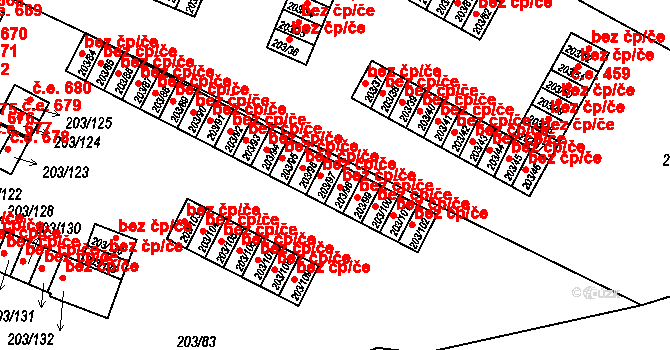 Tachov 50021206 na parcele st. 203/97 v KÚ Tachov, Katastrální mapa