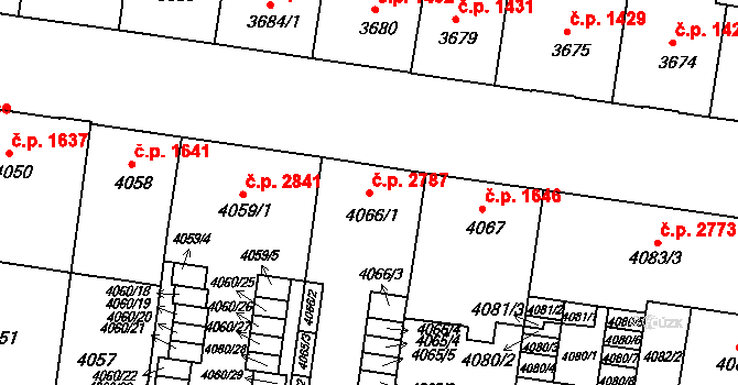 České Budějovice 3 2787, České Budějovice na parcele st. 4066/1 v KÚ České Budějovice 3, Katastrální mapa