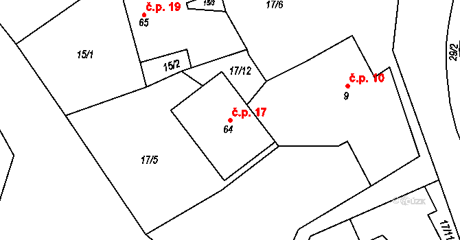 Vračovice 17, Vračovice-Orlov na parcele st. 64 v KÚ Vračovice, Katastrální mapa