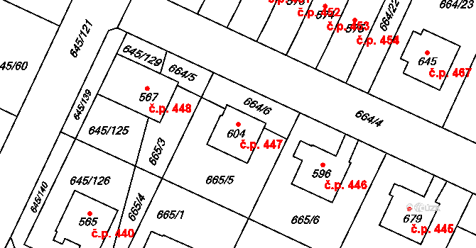 Krčín 447, Nové Město nad Metují na parcele st. 604 v KÚ Krčín, Katastrální mapa