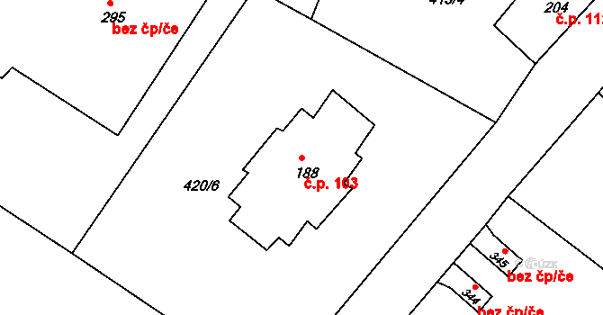 Horní Kamenice 103, Česká Kamenice na parcele st. 188 v KÚ Horní Kamenice, Katastrální mapa
