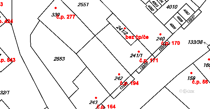 Bořetice 194 na parcele st. 242 v KÚ Bořetice u Hustopečí, Katastrální mapa