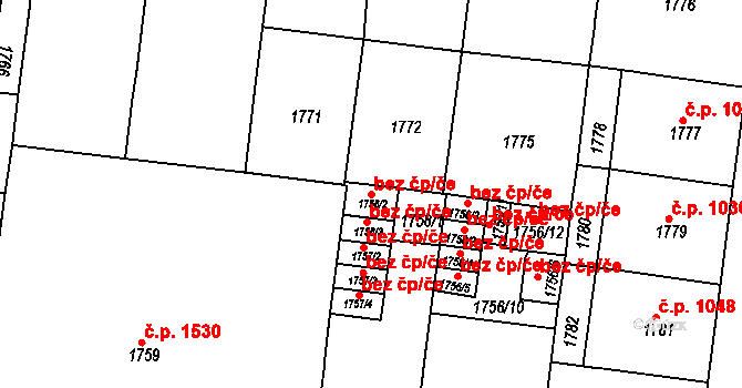 Praha 102164207 na parcele st. 1758/2 v KÚ Vinohrady, Katastrální mapa