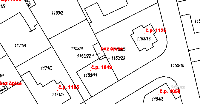 Rychnov nad Kněžnou 121234207 na parcele st. 1153/22 v KÚ Rychnov nad Kněžnou, Katastrální mapa