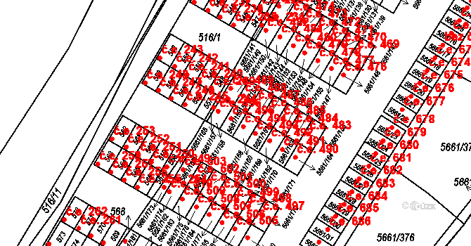 Jihlava 495 na parcele st. 5661/159 v KÚ Jihlava, Katastrální mapa