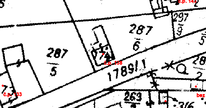 Studánka 138 na parcele st. 174 v KÚ Studánka u Tachova, Katastrální mapa