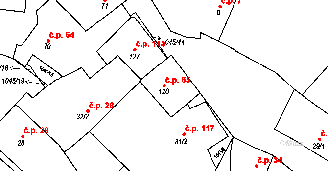Staňkov II 65, Staňkov na parcele st. 120 v KÚ Staňkov-ves, Katastrální mapa