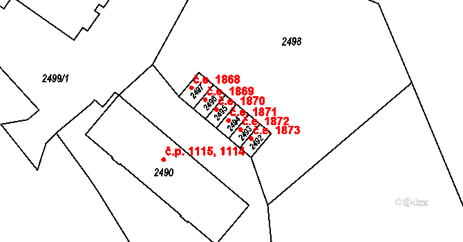 Město 1871, Havířov na parcele st. 2494 v KÚ Havířov-město, Katastrální mapa