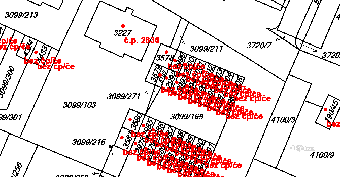 Břeclav 40761207 na parcele st. 2992 v KÚ Břeclav, Katastrální mapa