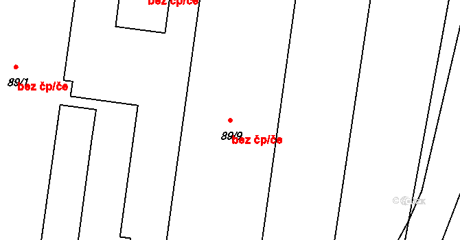 Pelhřimov 45274207 na parcele st. 89/9 v KÚ Starý Pelhřimov, Katastrální mapa