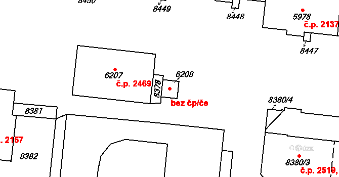 Brno 45604207 na parcele st. 6208 v KÚ Líšeň, Katastrální mapa