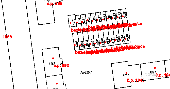 Rožnov pod Radhoštěm 45691207 na parcele st. 2885 v KÚ Rožnov pod Radhoštěm, Katastrální mapa