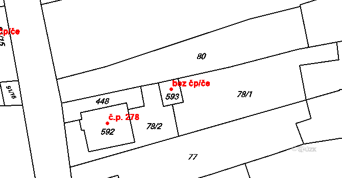 Lutín 83136207 na parcele st. 593 v KÚ Lutín, Katastrální mapa