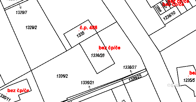 Rychnov nad Kněžnou 100529208 na parcele st. 1336/28 v KÚ Rychnov nad Kněžnou, Katastrální mapa