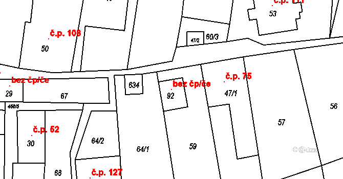 Bohdíkov 147117208 na parcele st. 92 v KÚ Raškov Dvůr, Katastrální mapa
