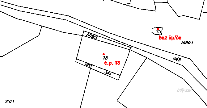 Spyšova 18, Sobotka na parcele st. 18 v KÚ Spyšova, Katastrální mapa